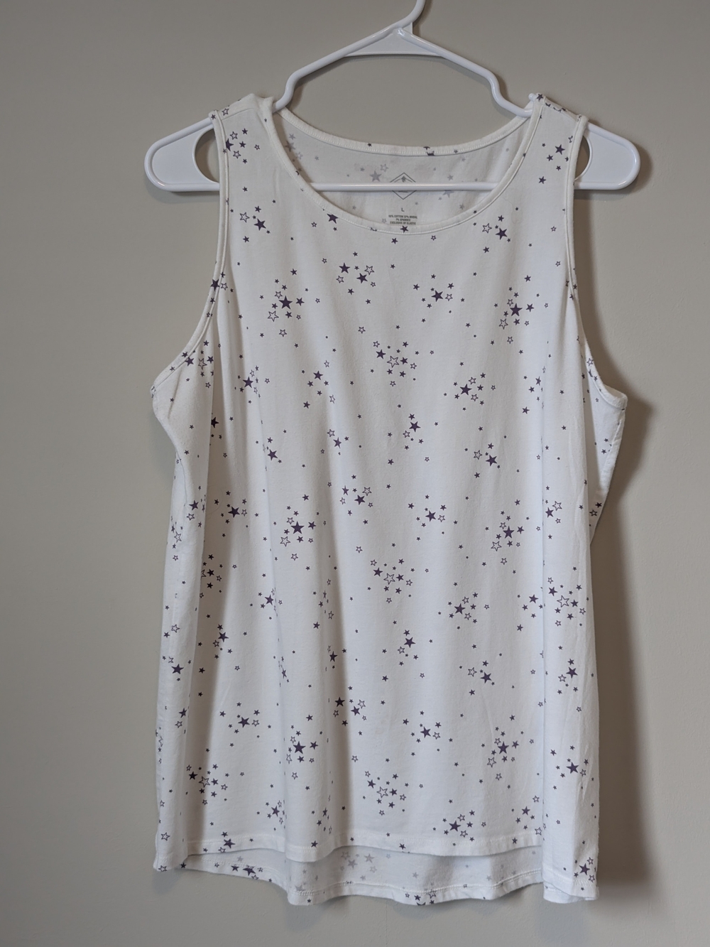 Women's White Star-Print Tank Top